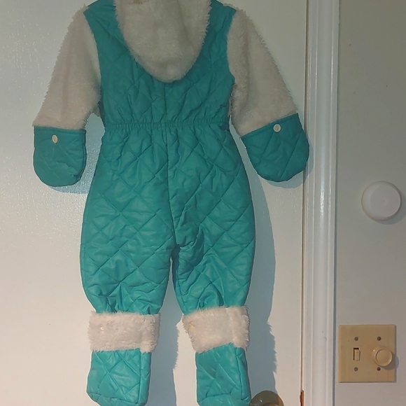 Vtg Teal and White Baby Snowsuit size 24 Months - Picture 6 of 6